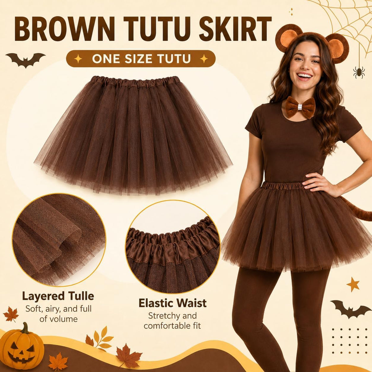 Halloween Monkey Couple Costume Set - 5Pcs Men Women Costume Accessories