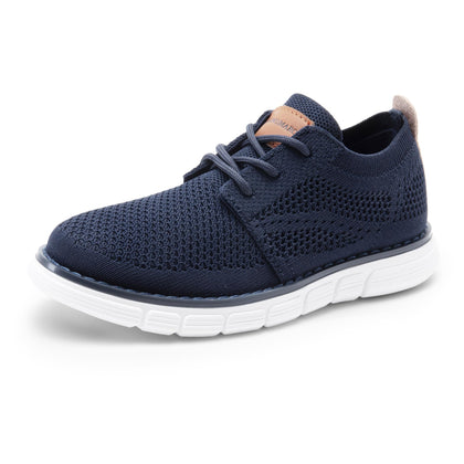 Boy's Mesh Dress Sneakers Oxfords,Navy,6 Big Kid