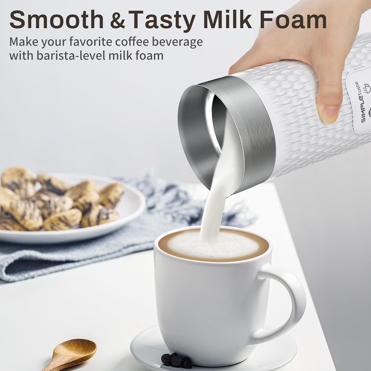 Milk Frother, 4-in-1 Electric Automatic Milk Steamer | Warm and Cold Foam Maker and Milk Warmer for Latte