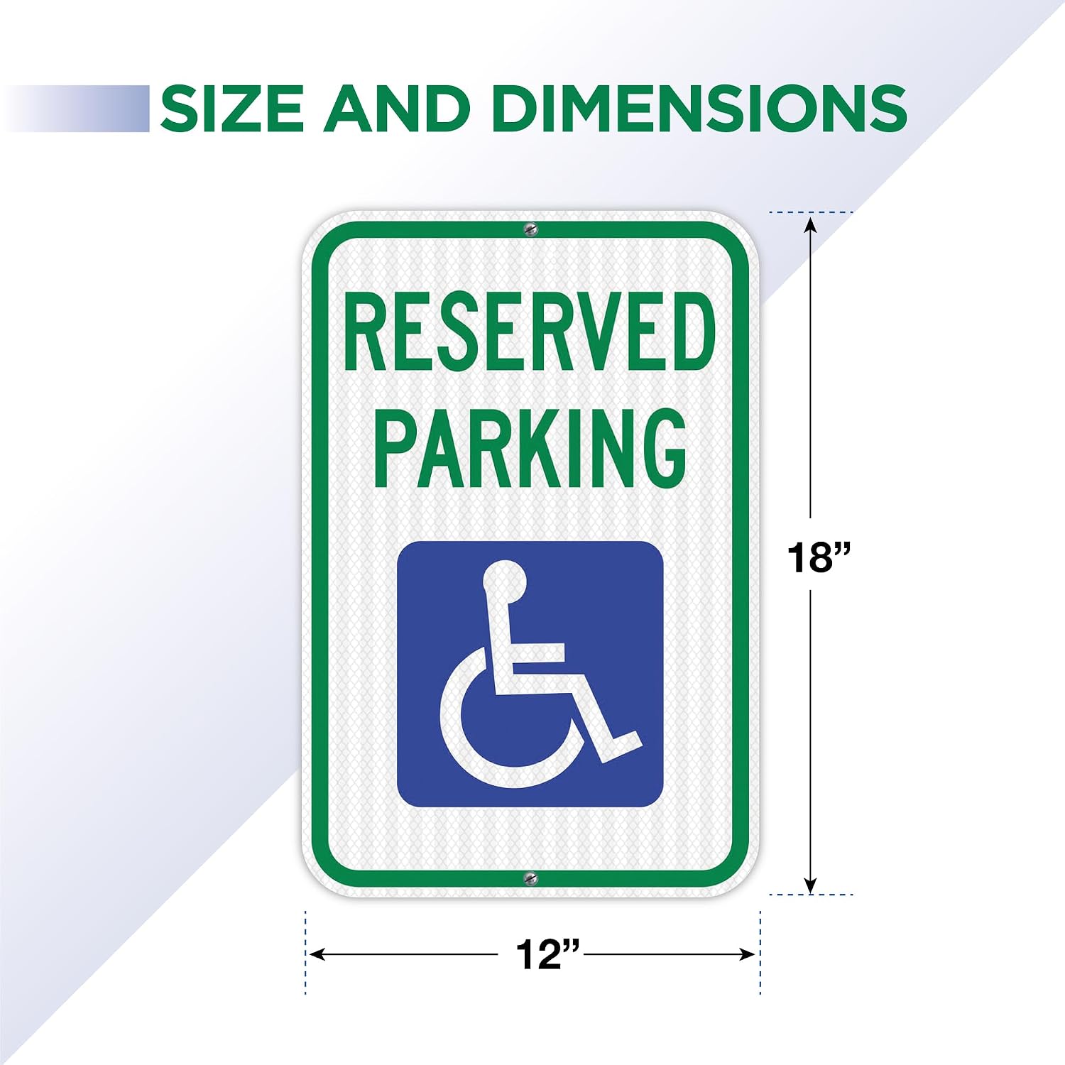 ADA Compliant Handicap Parking Signs, 6 Pack, 12x18" | Engineer Grade Reflective Handy cap Signs, Extra Thick