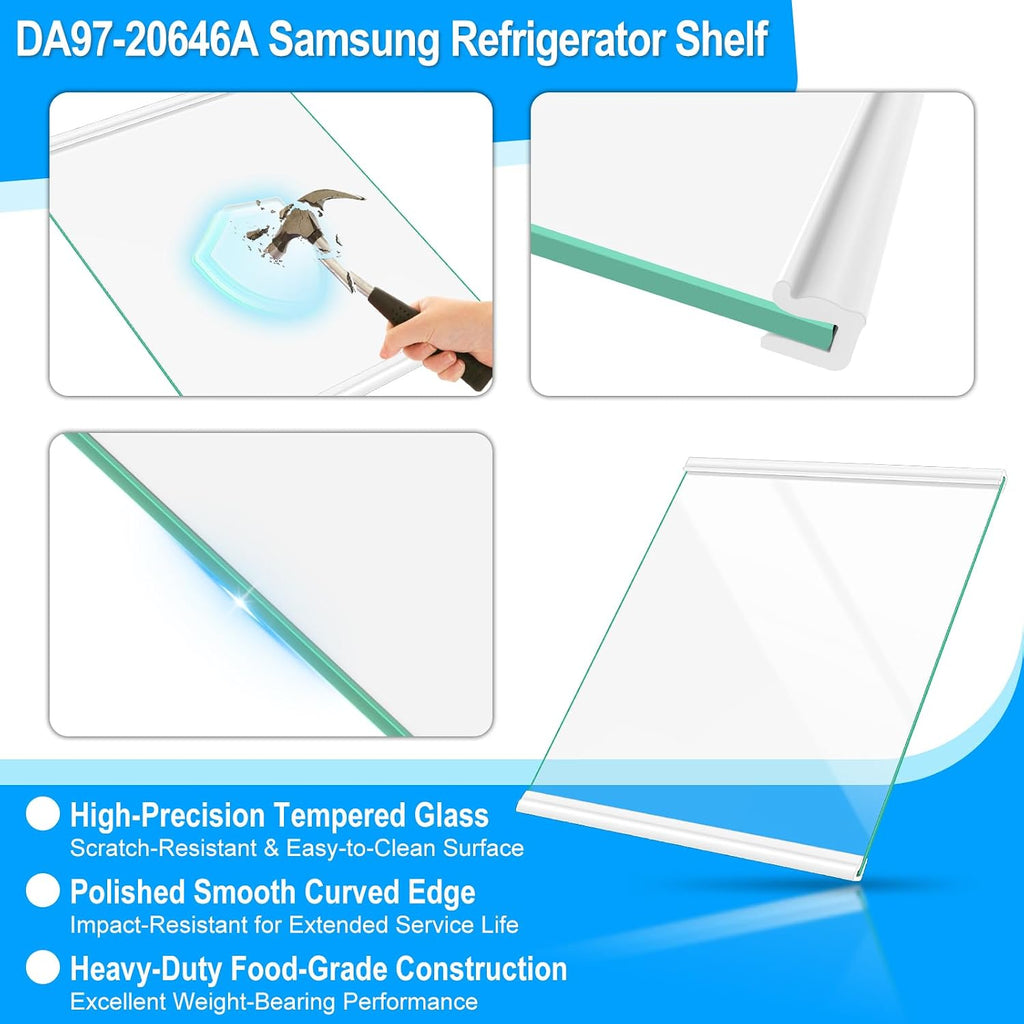 ALVAR DA97-20646A Freezer Shelf Glass For Samsung Fridge Shelf Replacement