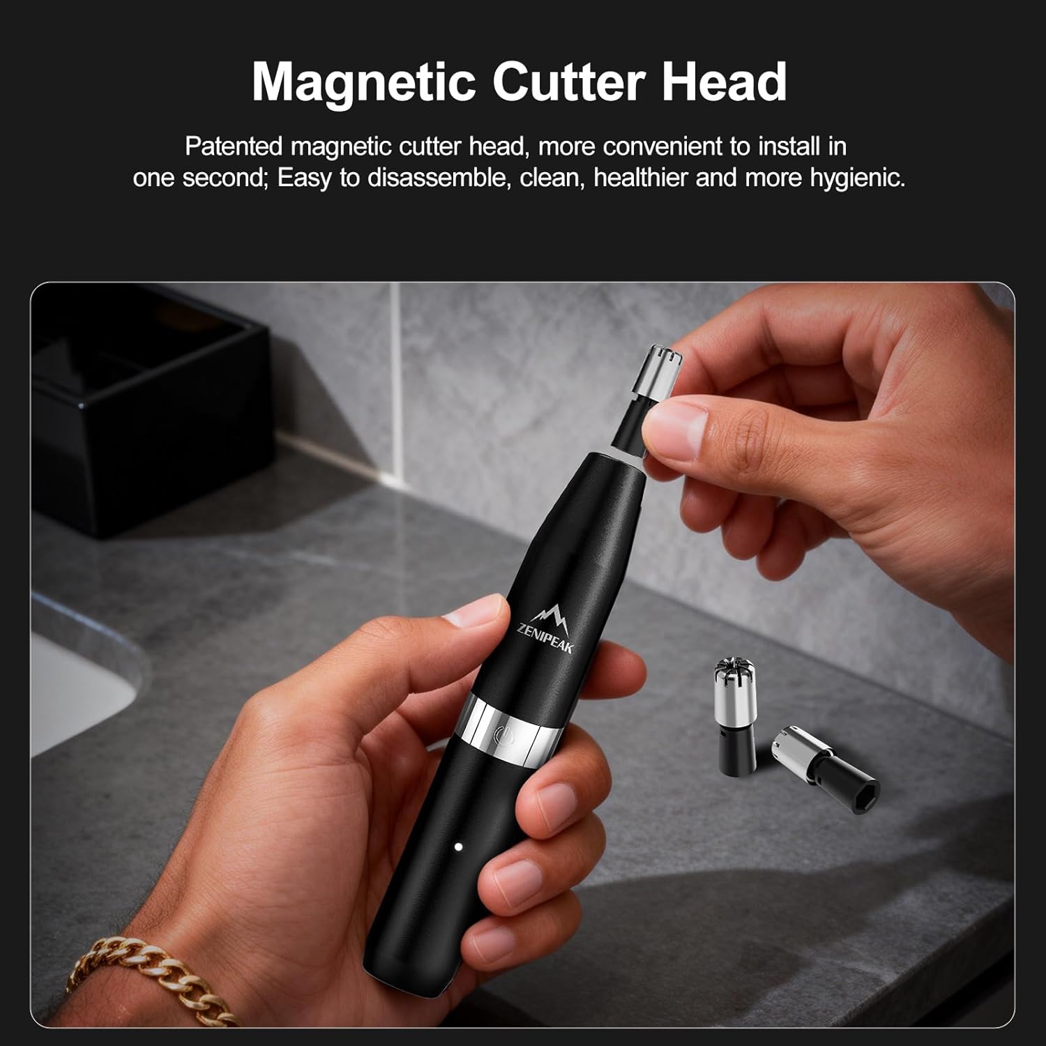 Professional Nose Hair Trimmer for Men & Women, USB-C Rechargeable Electric Ear & Nasal Clipper, Micro-Vacuum