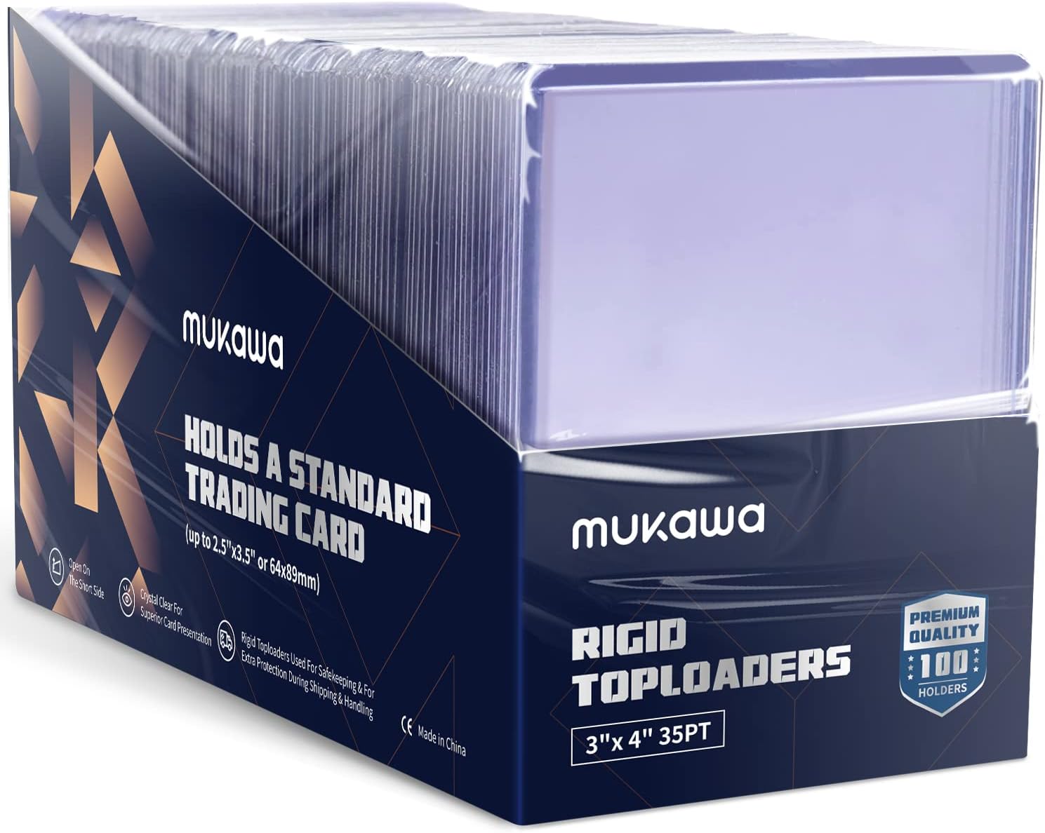 3" x 4" Standard 35pt Rigid Toploaders, Regular Clear Top Loader Sleeves for Collectible Trading Cards (100 ct.)