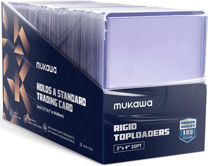 3" x 4" Standard 35pt Rigid Toploaders, Regular Clear Top Loader Sleeves for Collectible Trading Cards (100 ct.)