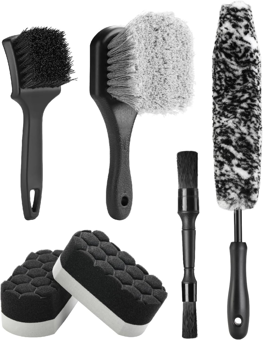 6PCS Car Wheel Brush Kit for Cleaning Tires | Tire Brush, Soft Rim Brush, Bendable Wheel Cleaner Brush for Cleaning