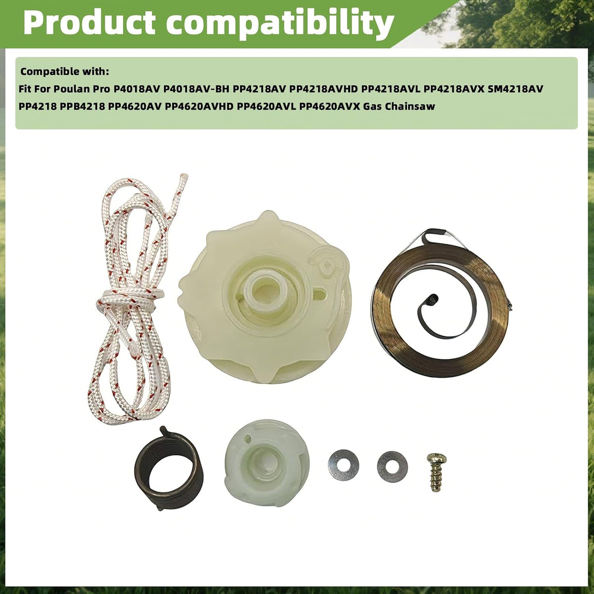 Chainsaw Recoil Starter Pulley Spring Kit Replacement Part 530071966