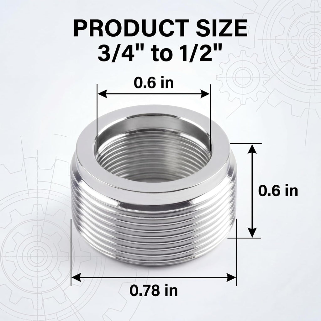 30-Pack Reducer Bushing 3/4" to 1/2" Threaded Nipple Galvanized Steel for Rigid IMC Conduit Connections, Electrical Size Reducing Coupling