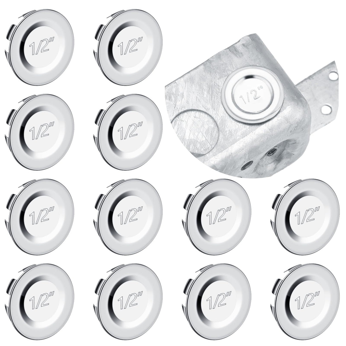 Yaocom 12 Pcs Knockout Seal 1/2'' Electrical Box Knockout Plugs