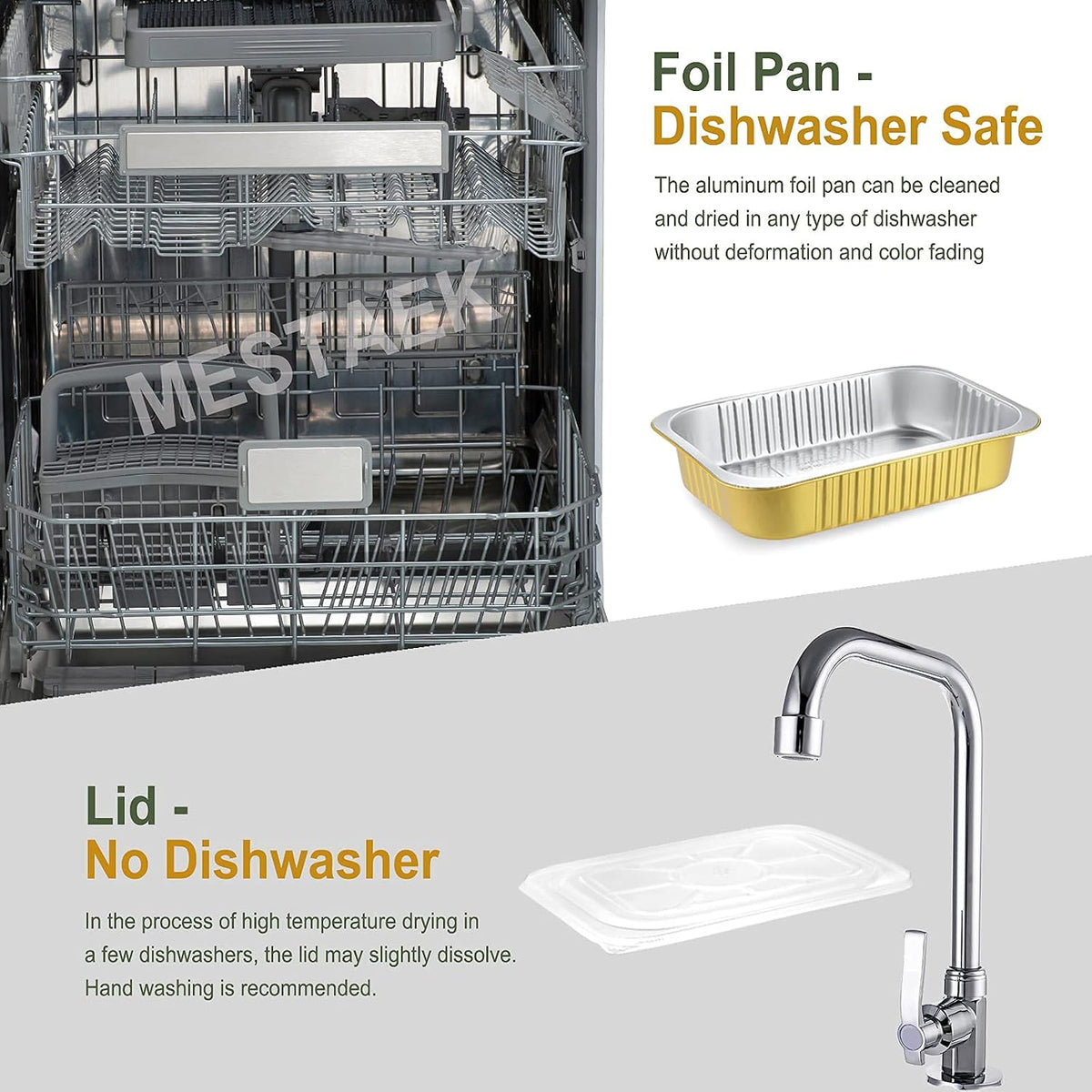 74oz Aluminum Foil Pans with Lids, 5 Pack, 10 x 7 Inch
