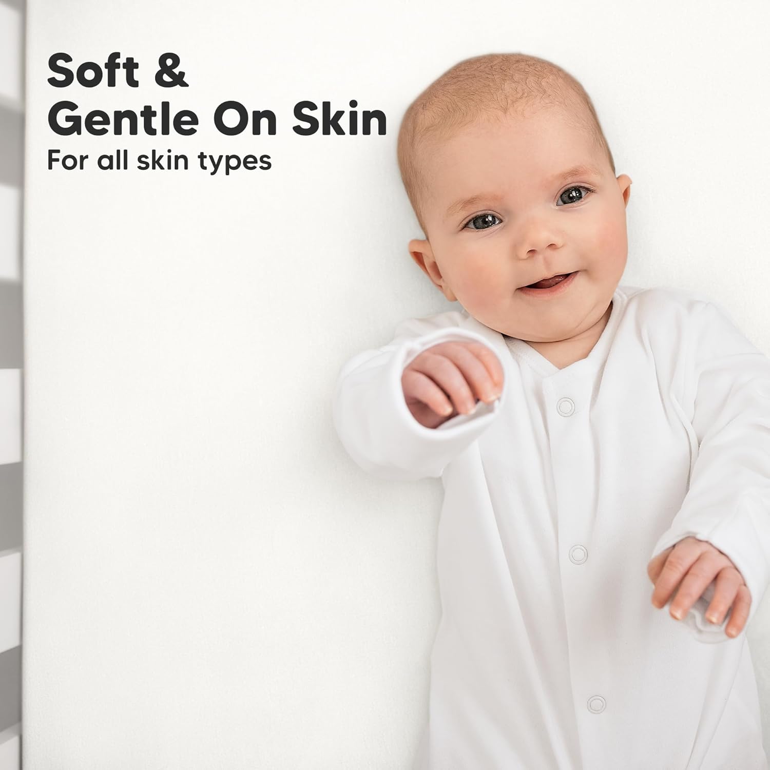 2-Pack Organic Cotton Crib Sheets for Boys, Girls - 52x28 Fitted Crib Mattress Sheet Neutral, Breathable Cover for