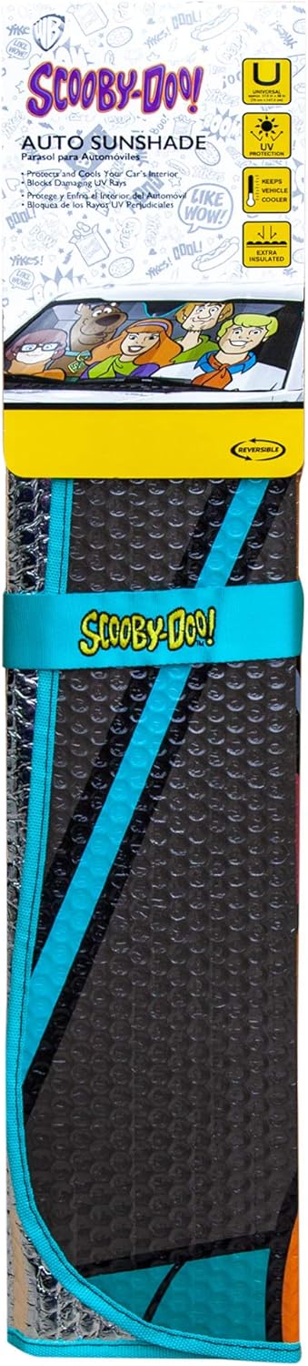 003951R01 Warner Bros. Scooby-Doo Group Accordian Sunshade for Car Truck SUV, Silver