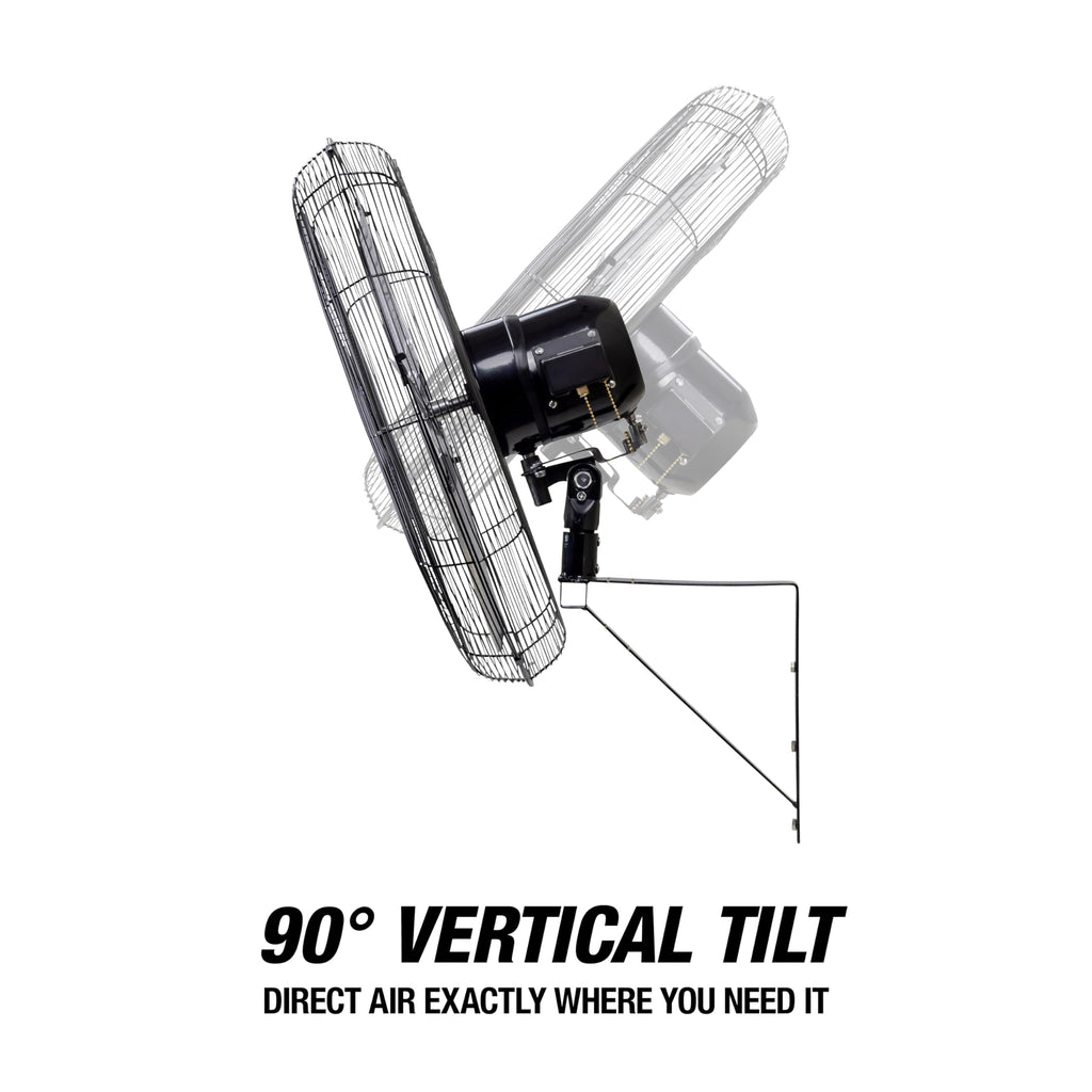 30 Inch Oscillating Wall Mount Fan 7500CFM Industrial Construction