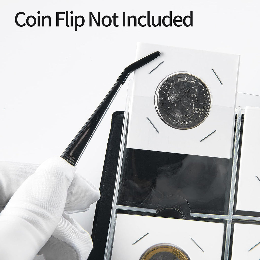 200 Pockets Collecting Album for Coin Flip - Classic Black | Uncle Paul Large Capacity Collection Book Coin Holder