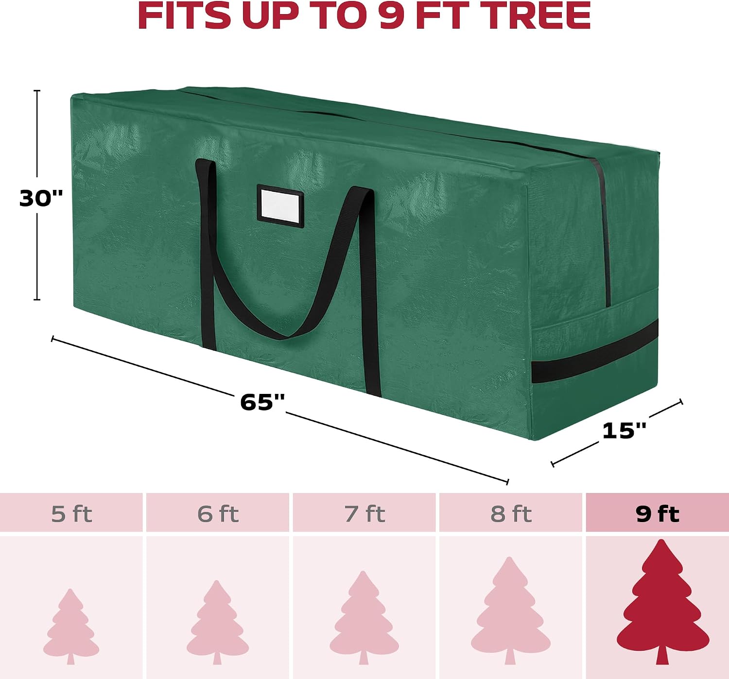 Heavy Duty Christmas Tree Storage Bag – 9 Ft Artificial Christmas Tree Bag - Heavy-Duty Waterproof Material with