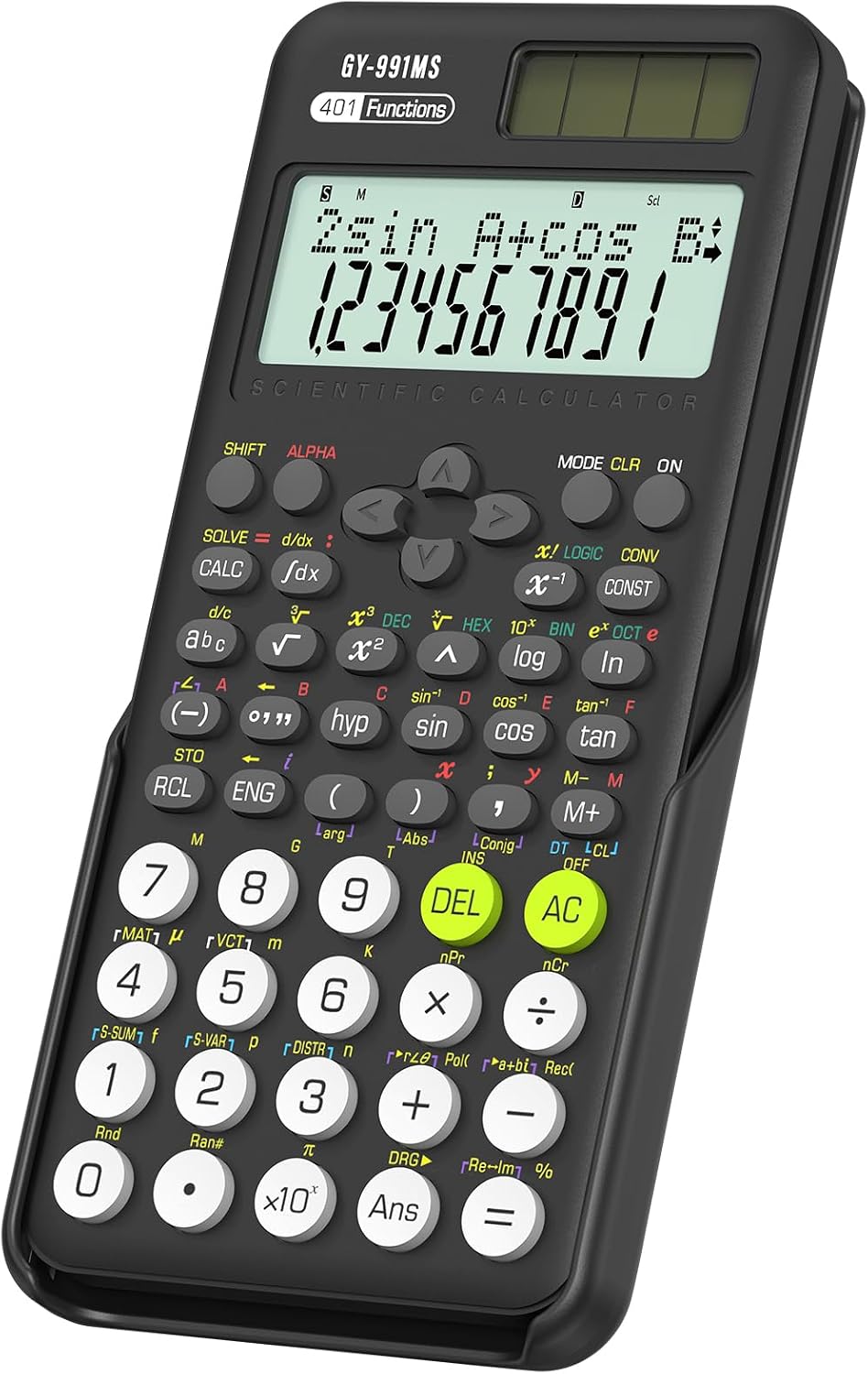 991MS 401 Functions 2-Line Display Desktop Calculator with Sliding Cover | Scientific Calculator School Supplies