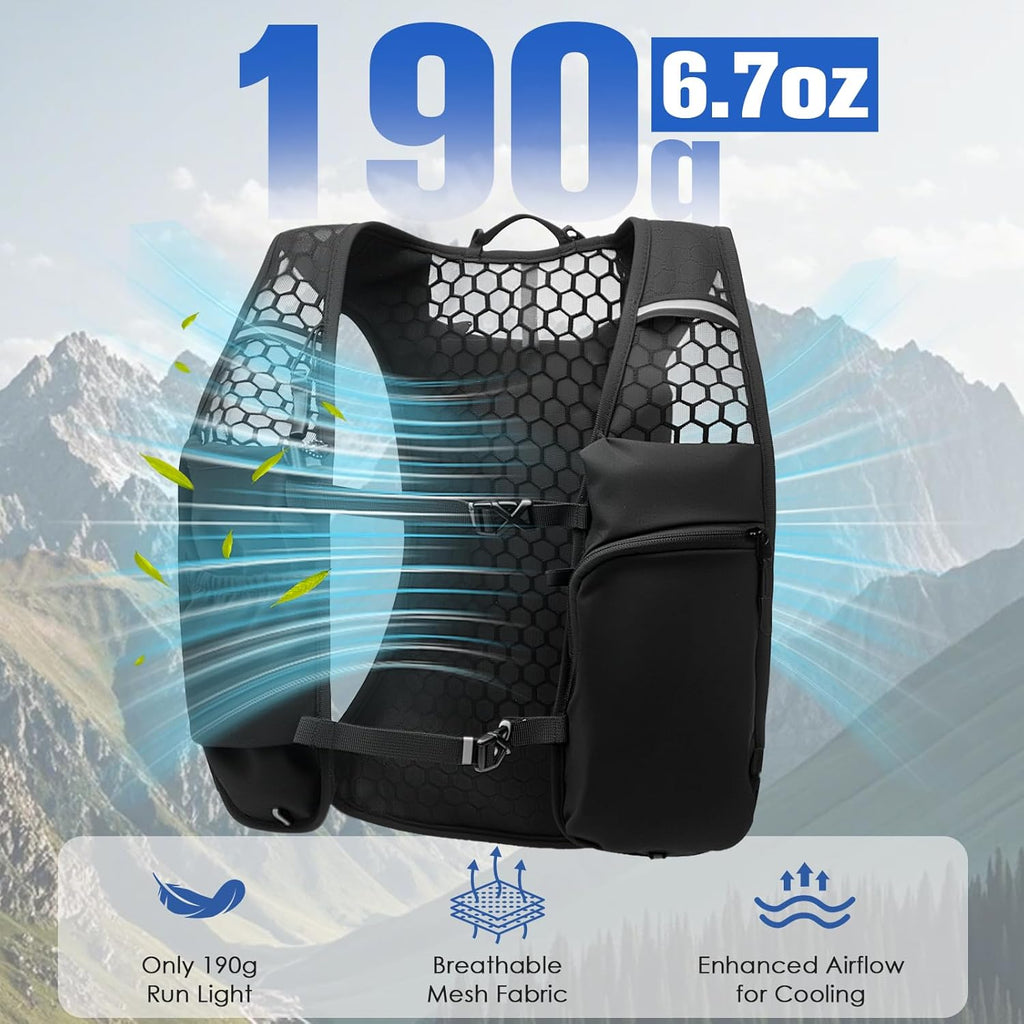 Running Hydration Vest Backpack, Running Vest with 2L Water Bladder for Men Women, Lightweight Water Backpack for