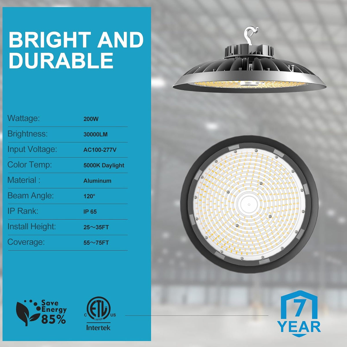Lightdot 4Pack 200W High Bay LED Shop Light, 30000LM UFO High Bay Lighting