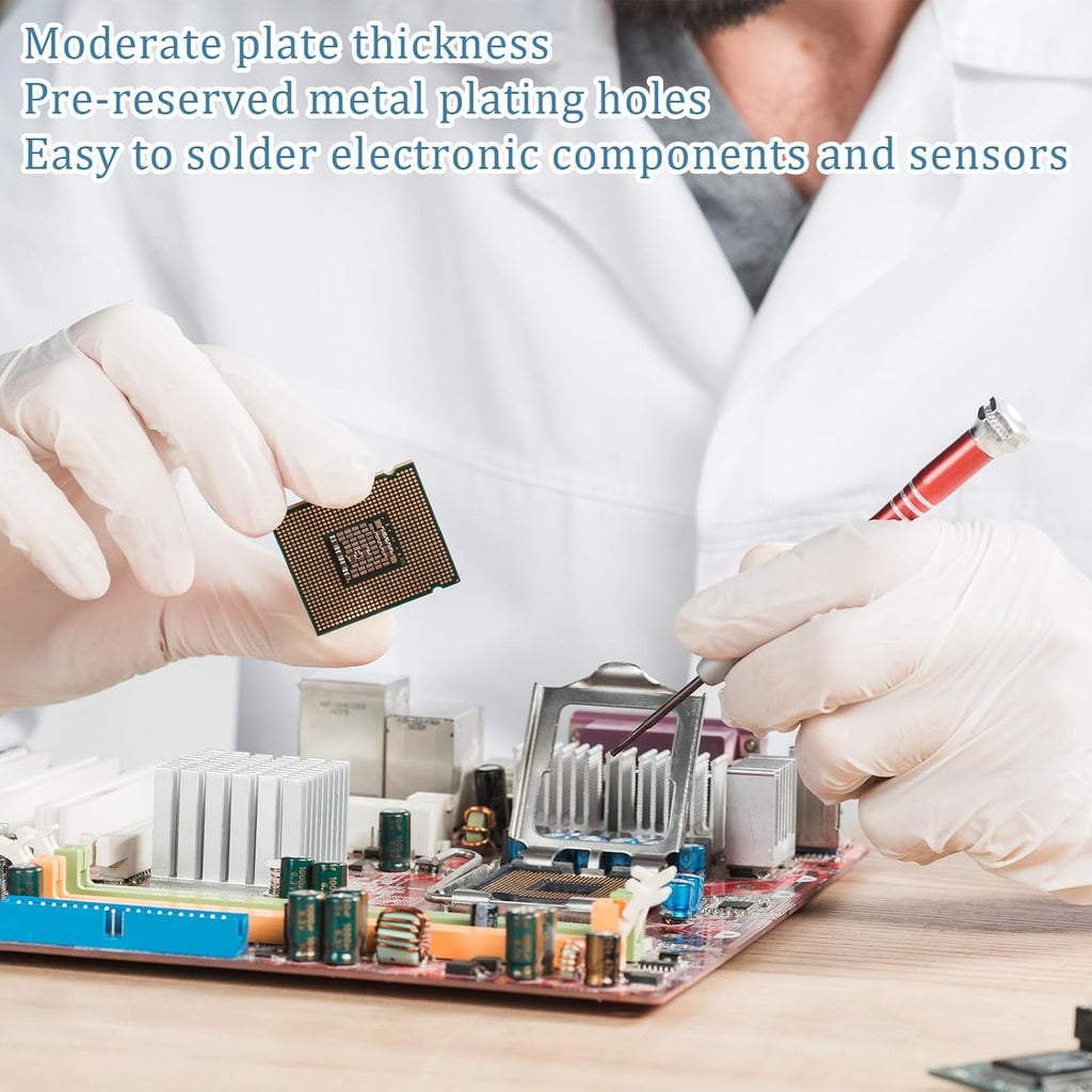 10 PCS 70mm x 90mm PCB Board Prototype Kit, Universal Printed Circuit Board, Copper Stripboards Prototype Perfboard for Electronic Experiment and DIY Soldering Electronic Projects