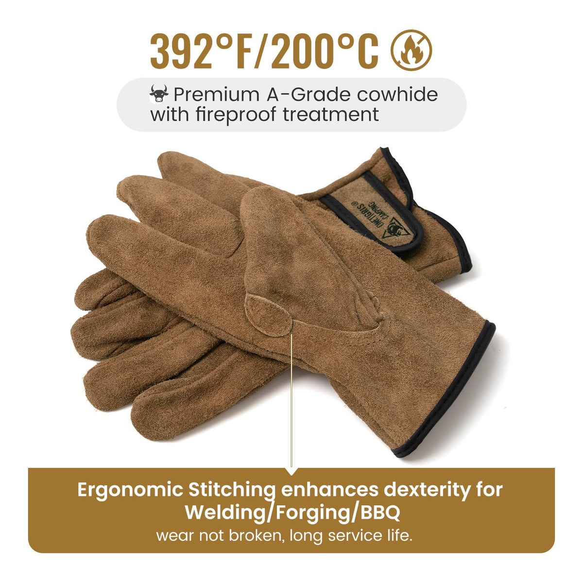 Welding Gloves,Fireproof Leather Work Gloves for Men/Women