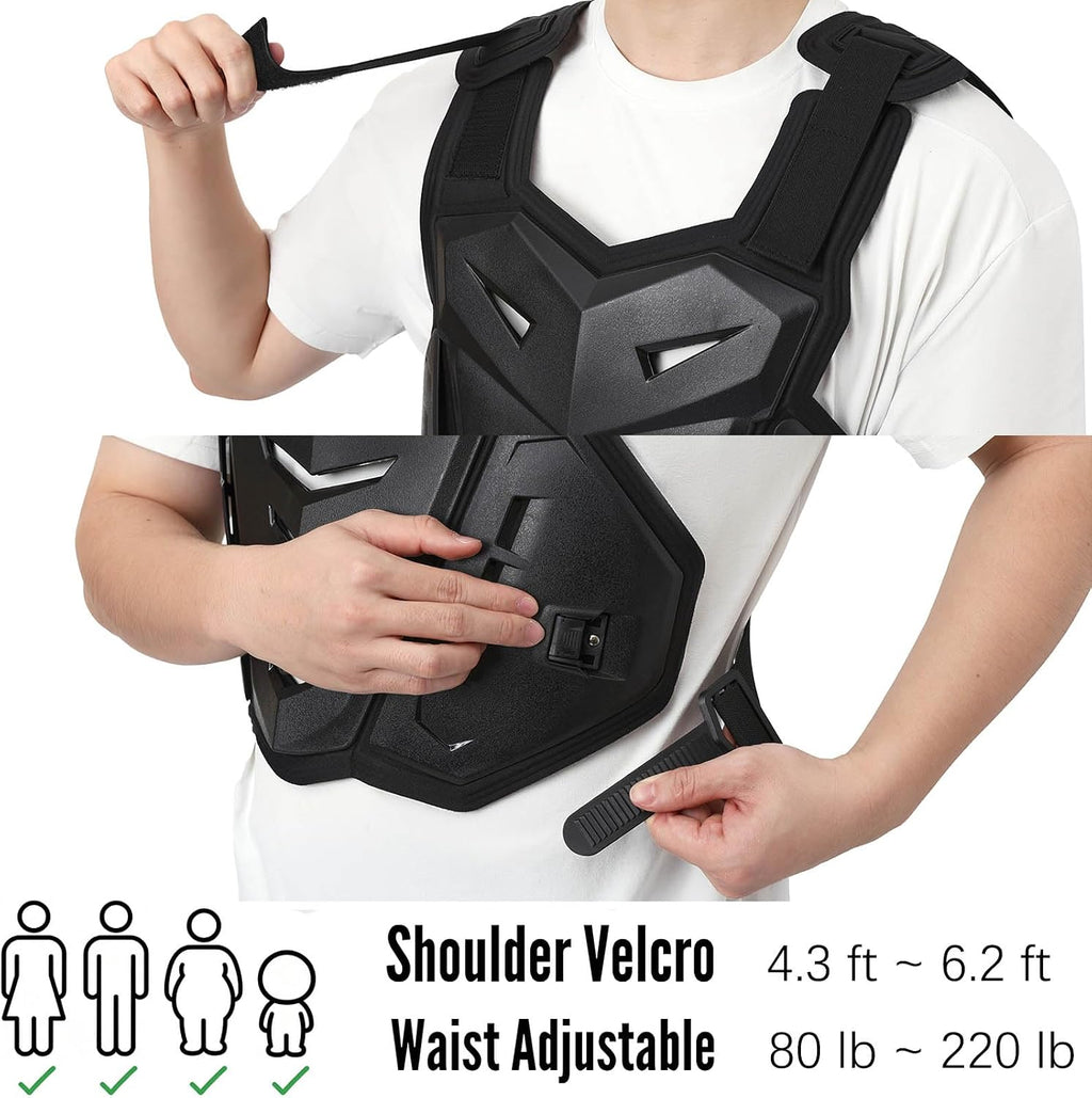 Lightweight Motorcycle Armor Protective Gear Chest and Back Protector | Light Upgrade Riding Jacket, Dirtbike