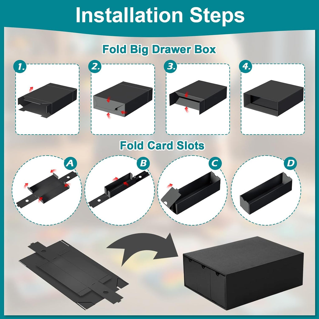 Trading Card Storage Box, Card Boxes with 60 Divider, 200 Card Sleeves
