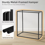 Double Laundry Hamper with Lid, Tall Metal Laundry Baskets