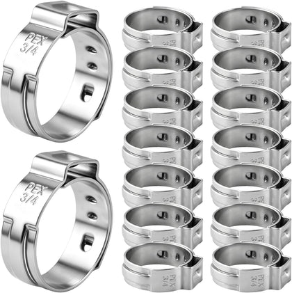 50 Pcs 3/4 Inch PEX Cinch Clamps, PEX Fittings Clamps Pinch Ring