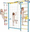 Indoor Jungle Gym for Toddlers, 7-in-1 Climbing Playset with Carbon Steel Swedish Ladder, Wall Ladder, Pull-Up Bar