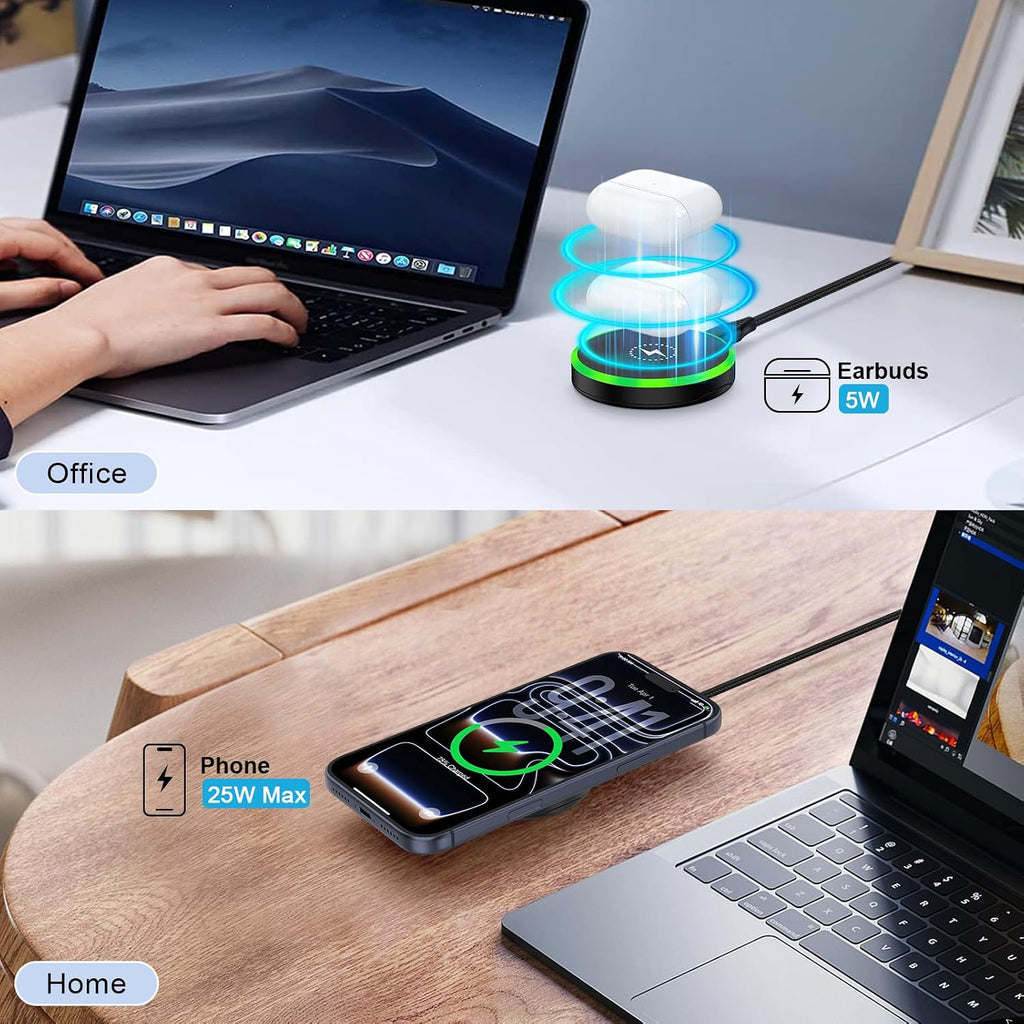 Super Fast Magnetic Wireless Charger Pad MagSafe 25W with 30W Power Adapter | Wireless Charger Mat for Google Pixel