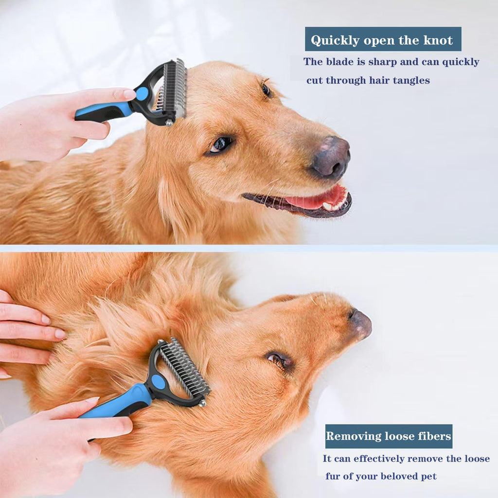 Ultimate 4-Piece Pet Grooming Kit | Stainless Steel Nail Clipper, Deshedding Brush, Metal Comb & Tools for Cats &