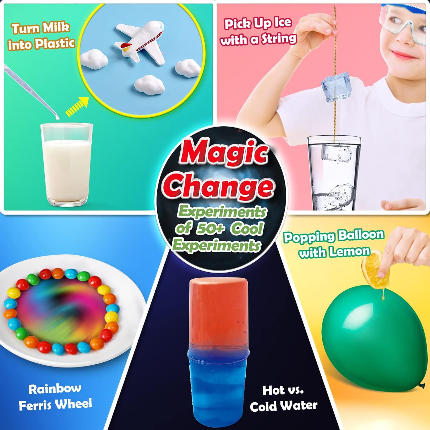 50+ Science Lab Experiments Kit for Kids, STEM Activities Educational Scientist Toys Gifts for Boys Girls Chemistry