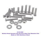 MCMASKE #8-32 UNC Stainless Steel Button-Head Socket Cap Screws Hex Nuts Flat Washers Assortment Kit
