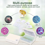 120 Microscope Slides with Specimens, Plant, Insect, Animal, Algae Slide Set for Biological Science Laboratory Basic