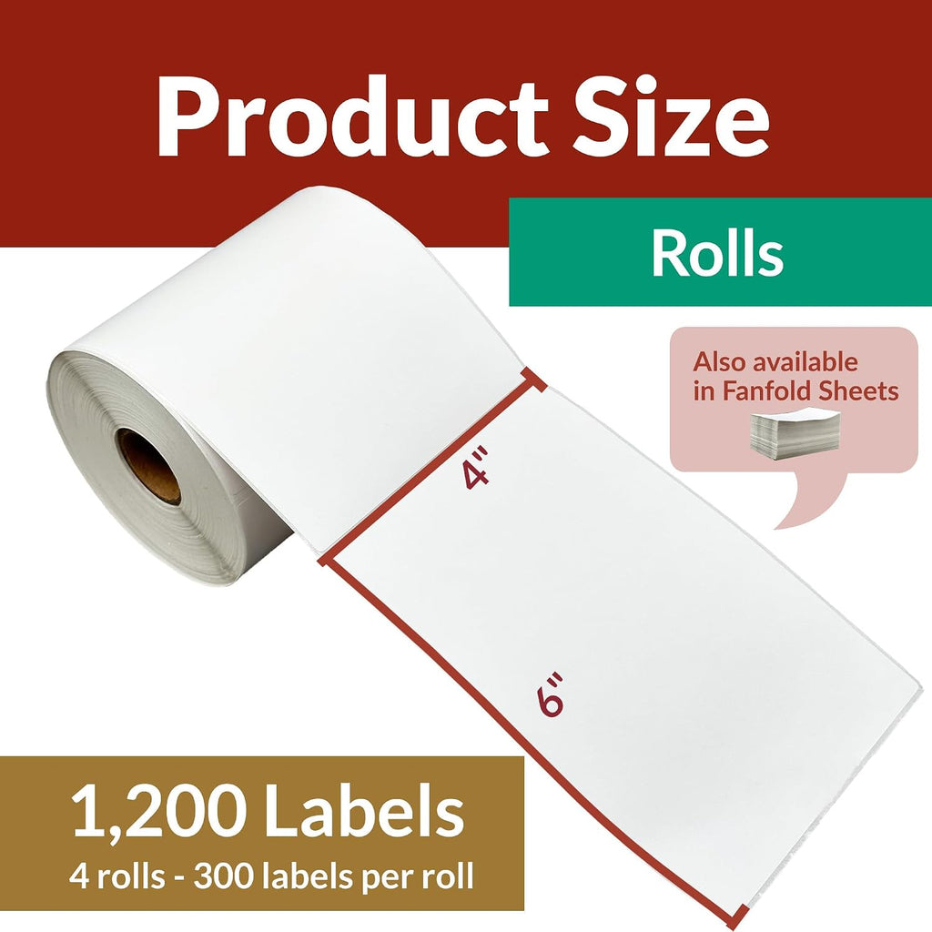 4x6 Thermal Shipping Labels Waterproof, Compatible with Rollo Zebra