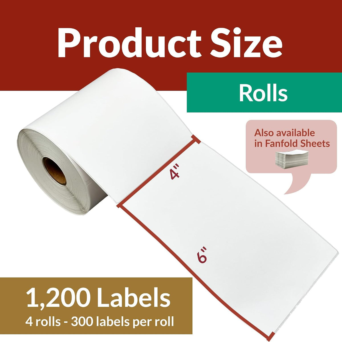 4x6 Thermal Shipping Labels Waterproof, Compatible with Rollo Zebra