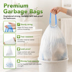 1.6 Gallon Small Drawstring Trash Bags Mini Garbage Bags 60 Counts