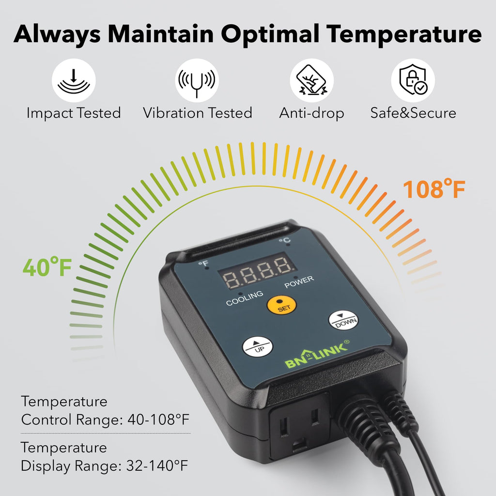 BN-LINK Digital Cooling Thermostat Temperature Controller Outlet Switch