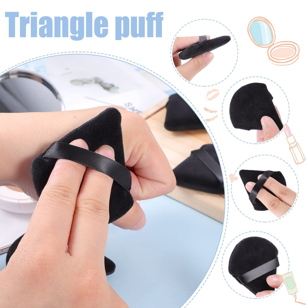 Powder Puffs, 12 Pack Triangle Makeup Sponges, Black