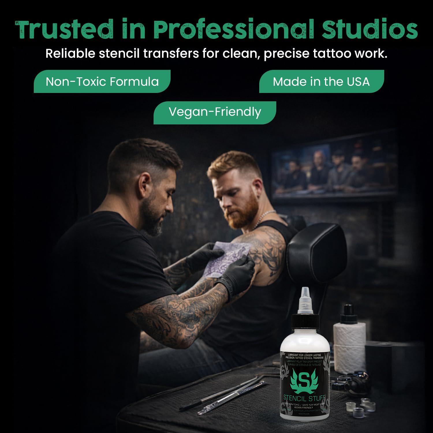 Tattoo Stencil Transfer Gel – 4oz Tattoo Stencil Transfer Solution – Vegan-Friendly Stencil Gel – Fast-Drying and