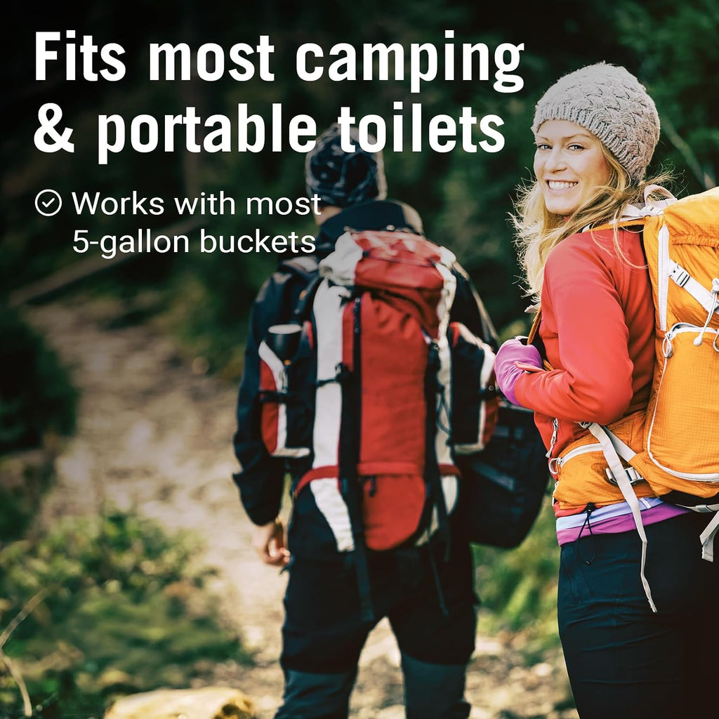 45 Portable Toilet Bags, Plant Based 8 Gallon for 5 Gallon Buckets Human | Waste Bags for Camping, Boating, Car and