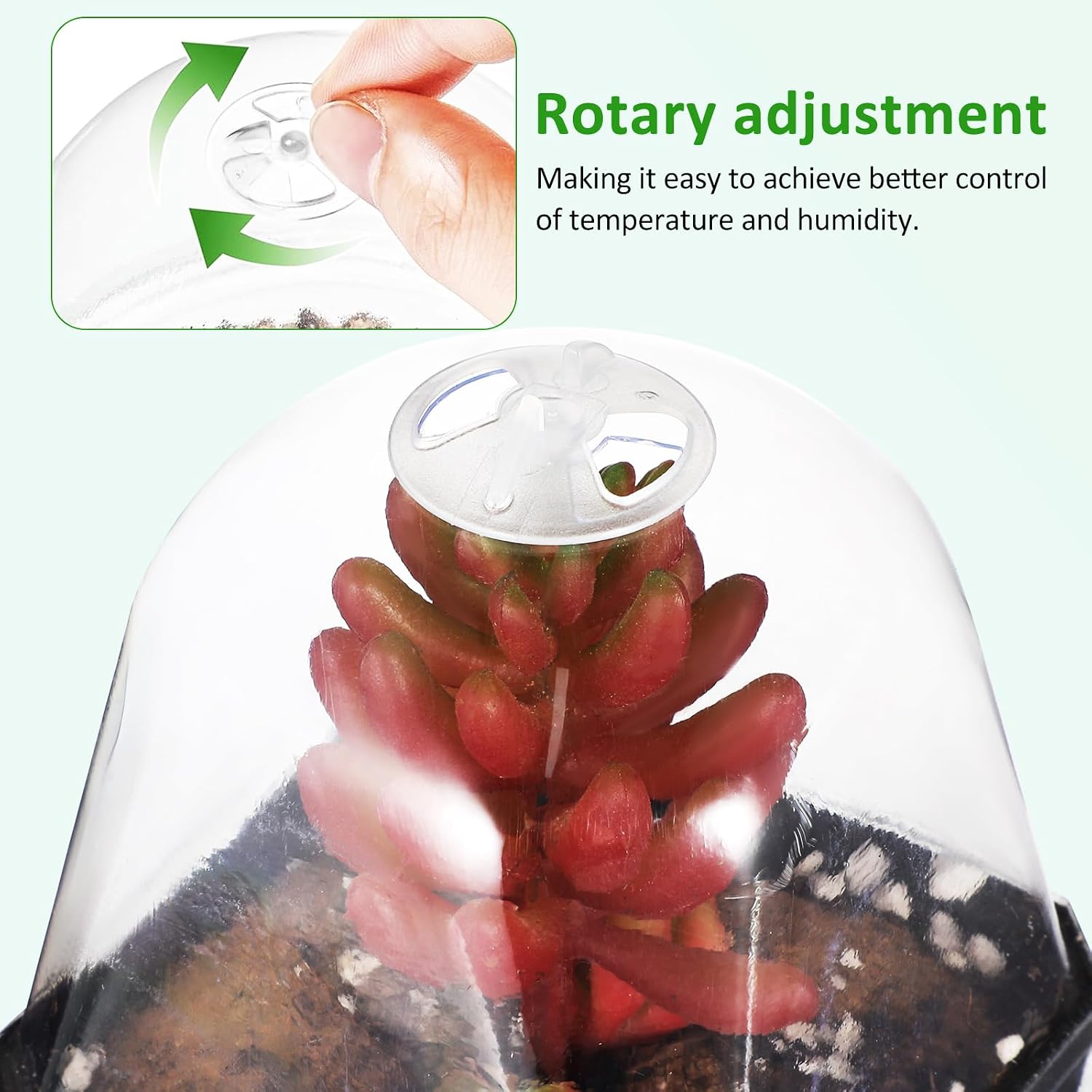 Black Plant Nursery Pots: 5Pcs Seeding Starter Pots, 3 Square Nursery Pot with Humidity Dome, Plastic Plant Container