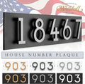 Floating Number Address Plaque – Standoff 4.5 Inch House Number Sign, Horizontal Wall Mount Plate – Ideal for Home