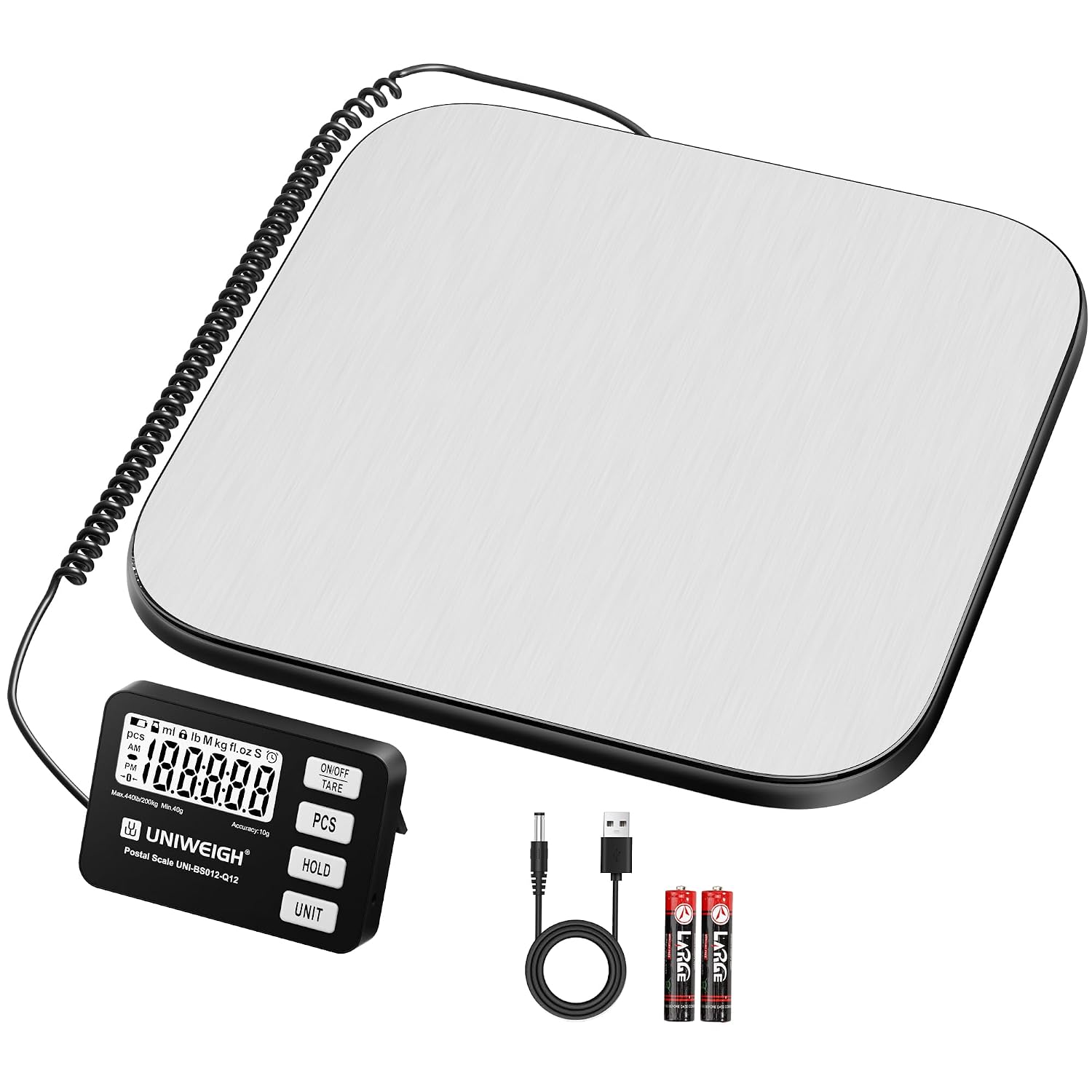 Shipping Scale 440lb/0.35oz Accuracy Digital Postal Scale | Packages Scale with PCS/Hold/Tare Function,Postage Scale