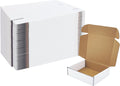 White Shipping Boxes 7x6x2 Inch 50 Pack, Corrugated Cardboard Mailers