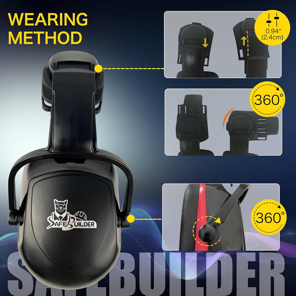 30dB Ear Muffs Hard Hats Type Safety Earmuffs For Safety Helmet Hearing Protection Earmuffs ANSI S3.19