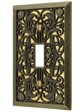 Amerelle 65TAB Filigree Wallplate, 1 Toggle, Antique Brass