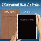 Restaurant Reservation Book, Wire-O, Black, 120 Pages