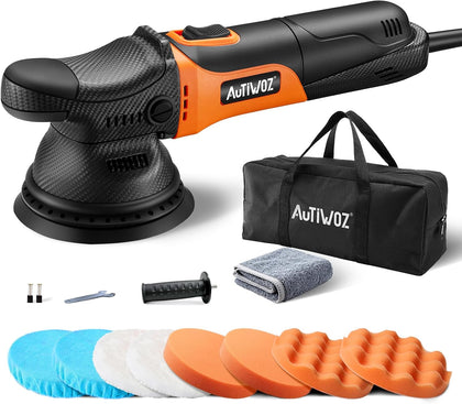 5 Inch DA Polisher for Car Detailing, 9mm Random Orbital Polisher Buffer, 6 Speeds 2000-6200RPM, 630W Auto Polishing