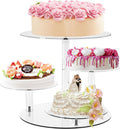 Cupcake Stand, Round Cake Stand, 4 Tier Cupcakes and Cakes Comb for 8-12 Inch Cakes, Tiered Cupcake Tree Tower, Clear