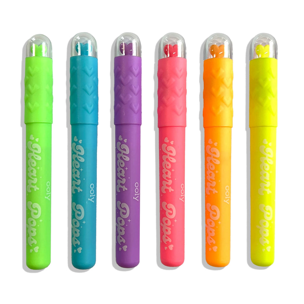 Heart Pops Neon Highlighters, Set of 6